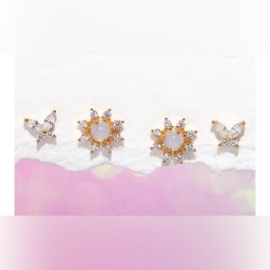 Girls crew earrings gold butterfly dream set.